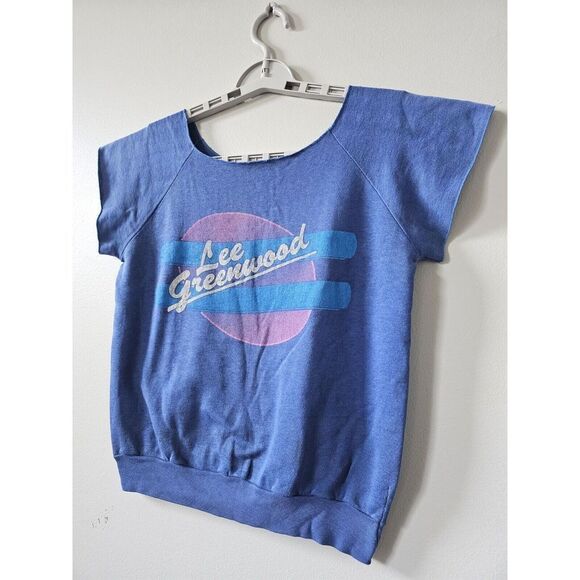 Vintage Rare Lee Greenwood Chopped Sweatshirt Men's Medium Women's Large America - Picture 1 of 7